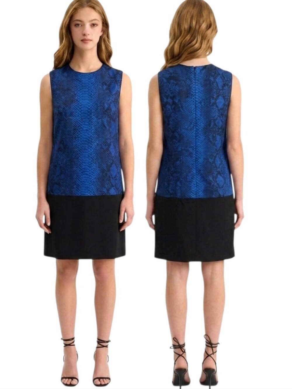 REBECCA TAYLOR Python Snakeskin Colorblock Shift Dress - Size 6